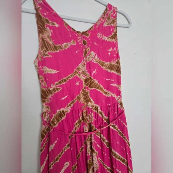 Young Fabulous & Broke Pink Tie Dye Boho Featival Maxi Dress | size M - Picture 7 of 7